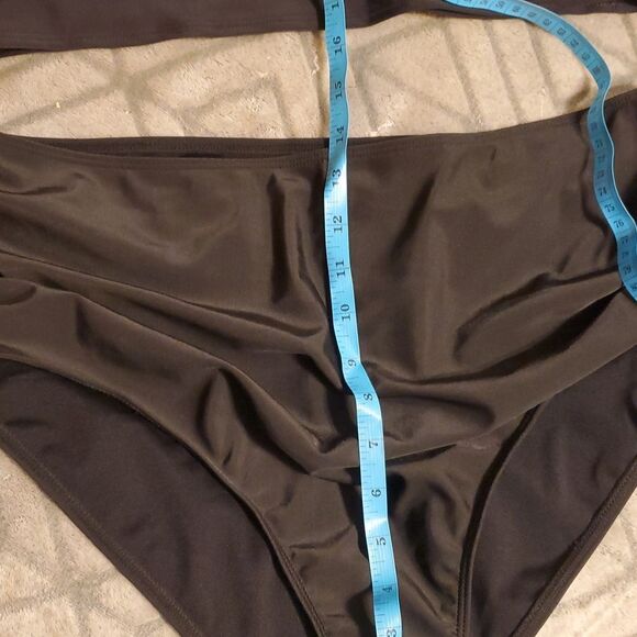 Old NAVY BLACK BIKINI Womens High Waist Swimsuits Tie Dye Scoop Neck Band - Picture 4 of 7